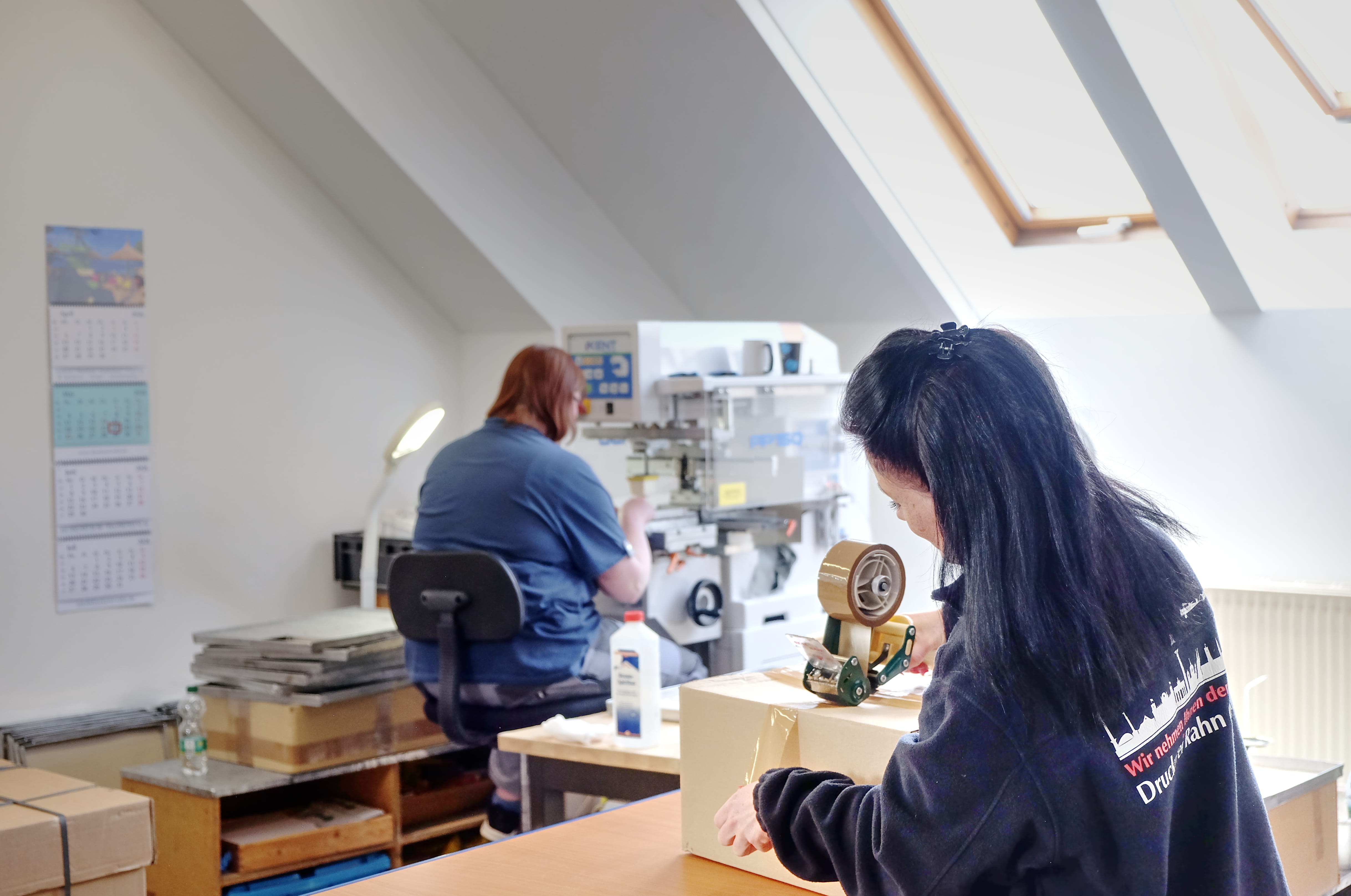 Produktion bei der Rahn Druck- und Werbetechnik in Ahrensfelde
